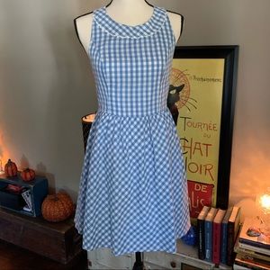 Modcloth “A Piece of the Sky” Blue Gingham Dress